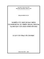 Nghiên cứu một số đặc điểm tái sinh rừng tự nhiên trạng thái IIa tại huyện văn chấn,tỉnh yên bái