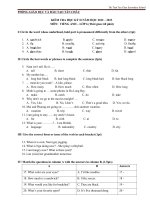 Kiểm tra học kỳ II môn tiếng anh 2012 2013 lớp 6 TH tân châu