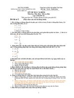 ĐỀ THI TRẮC NGHIỆM Môn học Máy điện  Khí cụ điện: đề số 2 đáp án