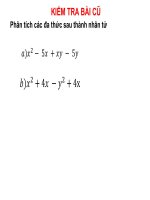 Chương I. §8. Phân tích đa thức thành nhân tử bằng phương pháp nhóm hạng tử