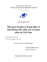 mối quan hệ giữa tỷ lệ lạm phát và tính không chắc chắn của tỷ lệ lạm phát tại việt nam 
