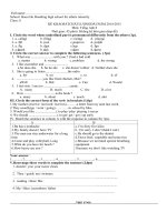 Đề thi khảo sát chất lượng đầu năm học 2014 2015 anh văn 8