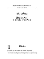 BÀI GIẢNG ỔN ĐỊNH CÔNG TRÌNH - CHƯƠNG 1 MỞ ĐẦU