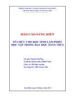 TỔ CHỨC CHO học SINH làm PHIẾU học tập TRONG dạy học TOÁN THCS 