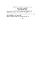 Đề Thi Công Nghệ 6 HKII 2015 - 2016