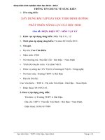 XÂY DỰNG bài tập dạy học THEO ĐỊNH HƯỚNG PHÁT TRIỂN NĂNG lực của học SINH 