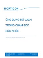 Ứng dụng mã vạch trong chăm sóc sức khỏe  ứng dụng giải pháp mã vạch trong lĩnh vực y tế