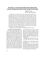 Nguyên lý chủ quyền nhân dân và biểu hiện của nó trong nhà nước pháp quyền ở Việt Nam