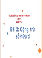 Chương I. §2. Cộng, trừ số hữu tỉ