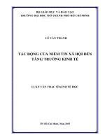 tác động của niềm tin xã hội đến tăng trưởng kinh tế
