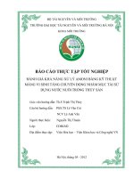 ĐÁNH GIÁ KHẢ NĂNG xử lý AMONI BẰNG kỹ THUẬT MÀNG VI SINH TẦNG CHUYỂN ĐỘNG NHẰM mục tái sử DỤNG nước NUÔI TRỒNG THỦY sản