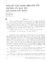 Thái độ của thanh niên đối với đường lối, mục tiêu xây dựng đất nước   trần anh châu