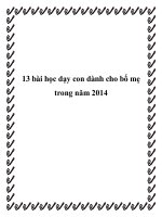 13 bài học dạy con dành cho bố mẹ trong năm 2014