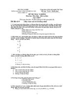 ĐỀ THI TRẮC NGHIỆM Môn học Máy điện  Khí cụ điện: đề số 4