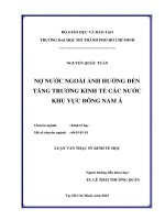nợ nước ngoài ảnh hưởng đến tăng trưởng kinh tế các nước khu vực đông nam á 