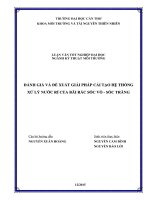 ĐÁNH GIÁ và đề XUẤT GIẢI PHÁP cải tạo hệ THỐNG XỬ LÝ NƯỚC RỈ CỦA BÃI RÁC SÓC VỒ SÓC TRĂNG