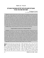 Sử dụng facebook để kết nối với người sử dụng ở các thư viện Việt Nam