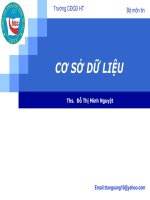 Bài giảng môn Cơ sở dữ liệu