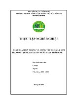 BÀI BÁO CÁO VỀ QUẢN LÝ MÔI TRƯỜNG