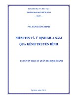 niềm tin và ý định mua sắm qua kênh truyền hình 