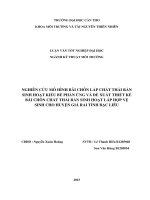 NGHIÊN cứu mô HÌNH bãi CHÔN lấp CHẤT THẢI rắn SINH HOẠT KIỂU BỂ PHẢN ỨNG VÀ ĐỀ XUẤT THIẾT KẾ BÃI CHÔN LẤP HỢP VỆ SINH CHO HUYỆN GIÁ RAI TỈNH BẠC LIÊU
