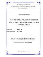 tác động của tham nhũng đối với đầu tư trực tiếp nước ngoài tại một số nước châu á 