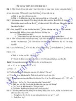 CÁC DẠNG BÀI TOÁN CẦN CHÚ Ý KHI THI