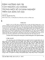 Định hướng giá trị của người lao động trong một số doanh nghiệp trên địa bàn Hà Nội - PGS.TS. Nguyễn Hữu Thụ