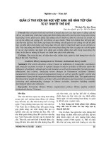 Quản lý thư viện đại học Việt Nam- Mô hình tiếp cận từ lý thuyết thể chế