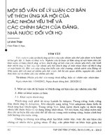 Một số vấn đề lý luận cơ bản về thích ứng xã hội của các nhóm yếu thế và các chính sách của đảng, nhà nước đối với họ - Lê Minh Thiện
