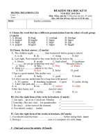 THCS phong vân đề kiểm tra học kỳ II năm học 2015 2016 anh văn lớp 7