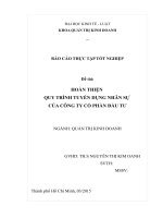 LUẬN VĂN QUY TRÌNH TUYỂN DỤNG