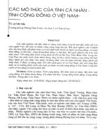 Các mô thức của tính cá nhân, tính cộng đồng ở Việt Nam - TS. Lê Văn Hảo