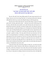 BÀI THAM LUẬN DẠY HỌC VẬN DỤNG KIẾN THỨC LIÊN MÔN TRONG MÔN LỊCH SỬ ĐẠT HIỆU QUẢ