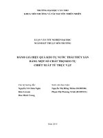 ĐÁNH GIÁ HIỆU QUẢ KEO tụ nƣớc THẢI THỦY sản BẰNG MỘT SỐ CHẤT TRỢ KEO TỤ CHIẾT XUẤT TỪ THỰC VẬT