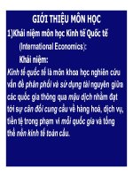Bài giảng Kinh tế quốc tế - Chương 0- Giới thiệu môn học