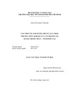 các nhân tố ảnh hưởng đến sự lựa chọn phương thức sinh kế của các hộ dân tại huyện thống nhất   tỉnh đồng nai 