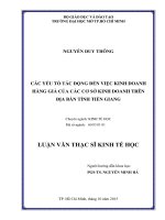 các yếu tố tác động đến việc kinh doanh hàng giả của các cơ sở kinh doanh trên địa bàn tỉnh tiền giang 