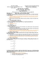 ĐỀ THI TRẮC NGHIỆM Môn học Máy điện  Khí cụ điện: đề số 3 dáp án