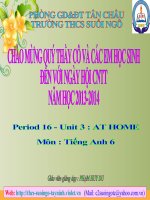 English 6, Unit 3, At home (E-learning)