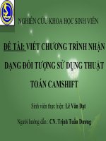 Chương trình nhận dạng đối tượng sử dụng thuật toán Camshift