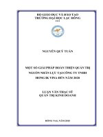 Một số giải pháp hoàn thiện quản trị nguồn nhân lực tại công ty TNHH hong ik vina đến năm 2020 