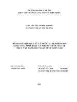 ĐÁNH GIÁ HIỆU QUẢ xử lý nước AO bị NHIỄM bởi NƯỚC THẢI SINH HOẠT VÀ NHIỄM THUỐC BẢO VỆ THỰC VẬT BẰNG ĐẤT NGẬP NƯỚC KIẾN TẠO