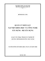 Quản lý nhân lực tại viện khoa học và công nghệ xây dựng   bộ xây dựng 