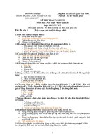 ĐỀ THI TRẮC NGHIỆM Môn học Máy điện  Khí cụ điện: đề số 5 có đáp án