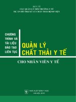 Sổ tay hướng dẫn quản lý chất thải y tế trong bệnh viện  phần 1