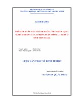 phân tích các yếu tố ảnh hưởng đến triển vọng nghề nghiệp của lao động được đào tạo nghề ở tỉnh tiền giang