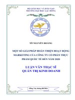 Một số giải pháp hoàn thiện hoạt động marketing của công ty cổ phần thực phẩm quốc tế đến năm 2020 