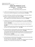 ĐỀ THI HỌC KÌ 2 - MÔN SINH HỌC 9 (2015-2016)