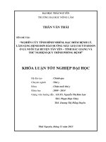 Nghiên cứu tình hình nhiễm, đặc điểm bệnh lý, lâm sàng bệnh đơn bào đường máu leucocytozoon ở gà nuôi tại huyện tân yên – tỉnh bắc giang và thử nghiệm quy trình phòng bệnh 